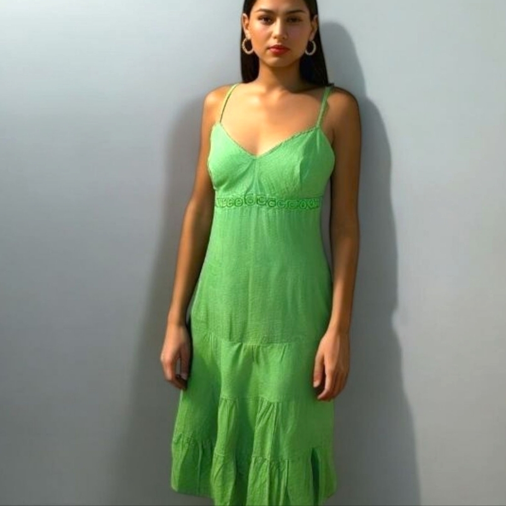 J. Crew Kelly Green Linen Halter Dress - Size 6